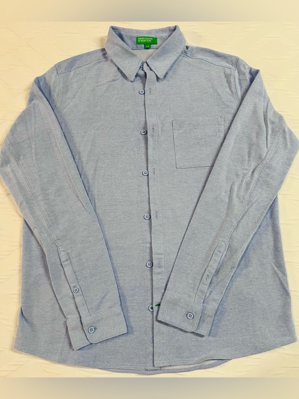 NWOT Light Blue Long-Sleeve Button-Up Shirt by United Colors of Benetton